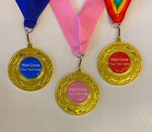 Load image into Gallery viewer, Personalised Well Done Medal 50mm Metal Medal +  Ribbon
